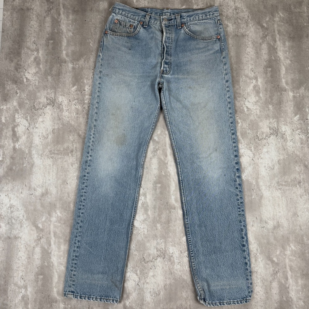 Vintage Levis 501 Jeans Mens 34x36 (32x32) Straight Made USA Fade Wash Denim 90s